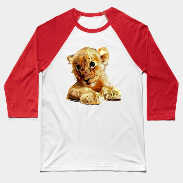 Cute baby lion Baseball T-Shirt by Impression Style